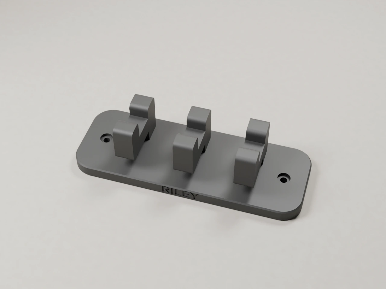 Entry Hook, matte black, matte, exact design render