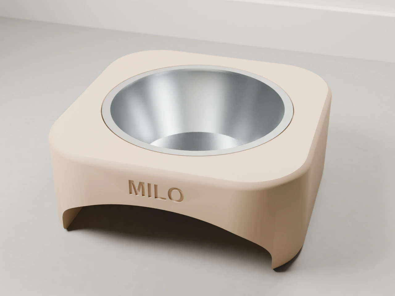Raised Bowl, warm sand, matte, exact design render