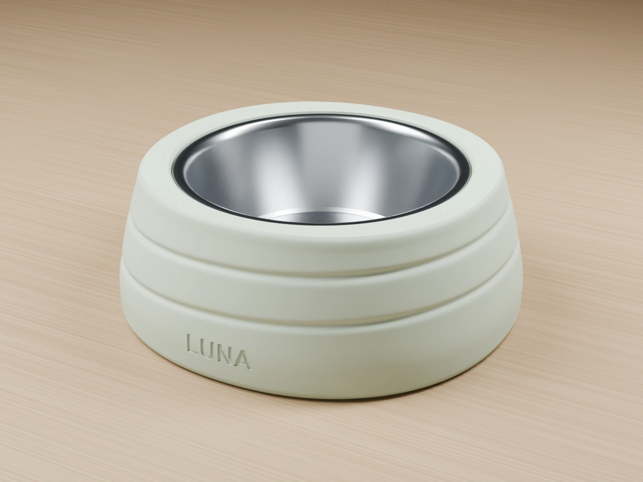 Terrace Bowl in Soft Mint with a stainless insert